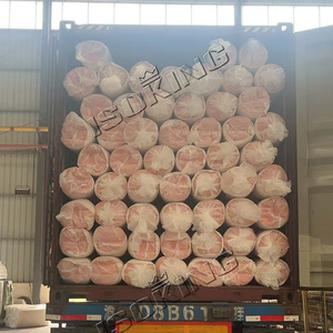 Isolation thermique en <span class=keywords><strong>fibre</strong></span> <span class=keywords><strong>de</strong></span> verre <span class=keywords><strong>de</strong></span> haute qualité 12kg/m3 Couverture isolante en laine <span class=keywords><strong>de</strong></span> verre rose - Product Image 6