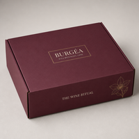 Boîte d'expédition personnalisée auto-scellante en carton ondulé, bordeaux foncé, avec impression dorée à chaud, pour emballage cosmétique et soins de la peau, à fermeture par rabat