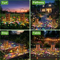 TSINYE Bunte Schmetterling Solarbetriebene Wasserdichte Metall-Hänge-LED-Laternen IP-Zertifizierte Outdoor-Gartendekoration Metall-Kunst Solar