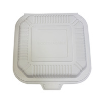Boîte à lunch carrée en plastique jetable écologique et biodégradable, compatible micro-ondes, style américain, pour restauration rapide