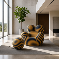 Zenmoon Fauteuil de détente individuel en tissu compressé et éponge, style italien, pour salon, mobilier de maison, idéal pour les moments de détente