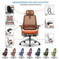 Chaise de bureau ergonomique en maille certifiée BIFMA avec accoudoirs 3D, support lombaire et base en aluminium pour bureau, école et salon