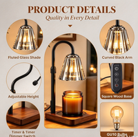 Lampe chauffe-bougie vintage avec minuterie et variateur d'intensité, hauteur réglable, cadeaux de Noël et d'anniversaire pour femmes, mamans, elle, cadeau de pendaison de crémaillère