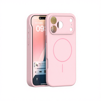 Coque de téléphone en silicone liquide orange neuve pour iPhone 17 Pro Max, anti-poussière et lisse avec protection contre les chutes, couverture magnétique
