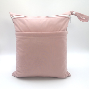Bonbons couleur 2 fermeture éclair sac humide lavable imperméable couche humide sac de rangement de voyage 30x36 CM couleur unie Polyester poignée sac - Product Image 2