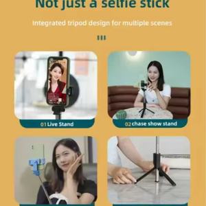 Mini Perche à Selfie Portable R1S avec Rotation à 360 Degrés, Lumière d'Appoint, Télécommande Sans Fil - Support de Téléphone et Trépied Pliable - Product Image 4