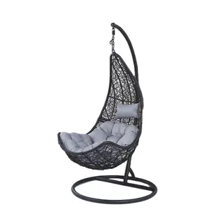 2024 из ПЭ ротанга, уличное подвесное кресло для яиц, модный и прочный материал, садовое кресло-качели для использования на открытом воздухе