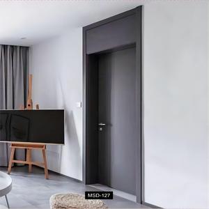 Porte en bois massif de conception moderne en gros, porte composite, porte intérieure, porte en bois massif pour la maison - Product Image 6