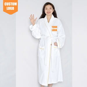 Vente en gros de peignoirs grande taille en coton Robe de chambre <span class=keywords><strong>pour</strong></span> hommes Peignoir de bain blanc avec logo personnalisé Peignoir <span class=keywords><strong>pour</strong></span> hôtel de luxe - Product Image 2