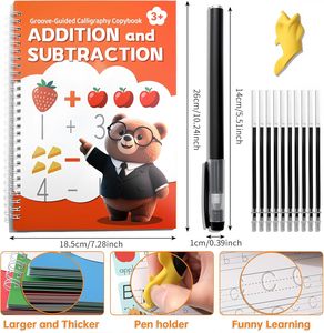 Custom Yiwu Factory 6Pcs Sank Magic Exercise Book Grooved Handwriting <strong>Practice</strong> Books Set for Kids School Learning Supplies - Product Image 4