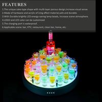 Bar discotecas suministros bandeja de servicio LED brillante carga bala taza estante cóctel chupito vaso soporte 45 agujeros taza estante