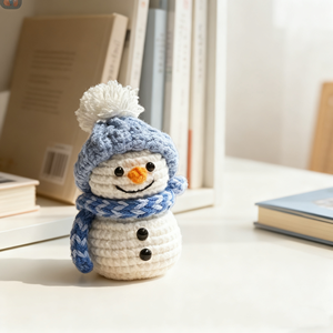 Adorabile Pupazzo di Neve in Maglia, Charm in Morbido Filato Acrilico, Accessorio Fatto <span class=keywords><strong>a</strong></span> Mano, Decorazione Carina per Tuta e Regalo, Bambola all'Uncinetto Finita - Product Image 5