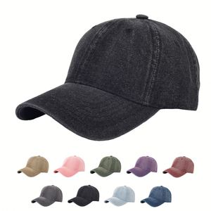 Venta al por mayor de fábrica OEM 6 paneles sin estructura liso personalizado Jean sombrero lavado gorras de béisbol de mezclilla - Product Image 1