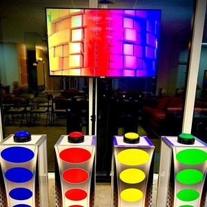 Système de jeu de <span class=keywords><strong>quiz</strong></span> interactif multijoueur en métal pour parc d'aventure, aire de jeux intérieure, événement de team building, carnaval scolaire - Product Image 6