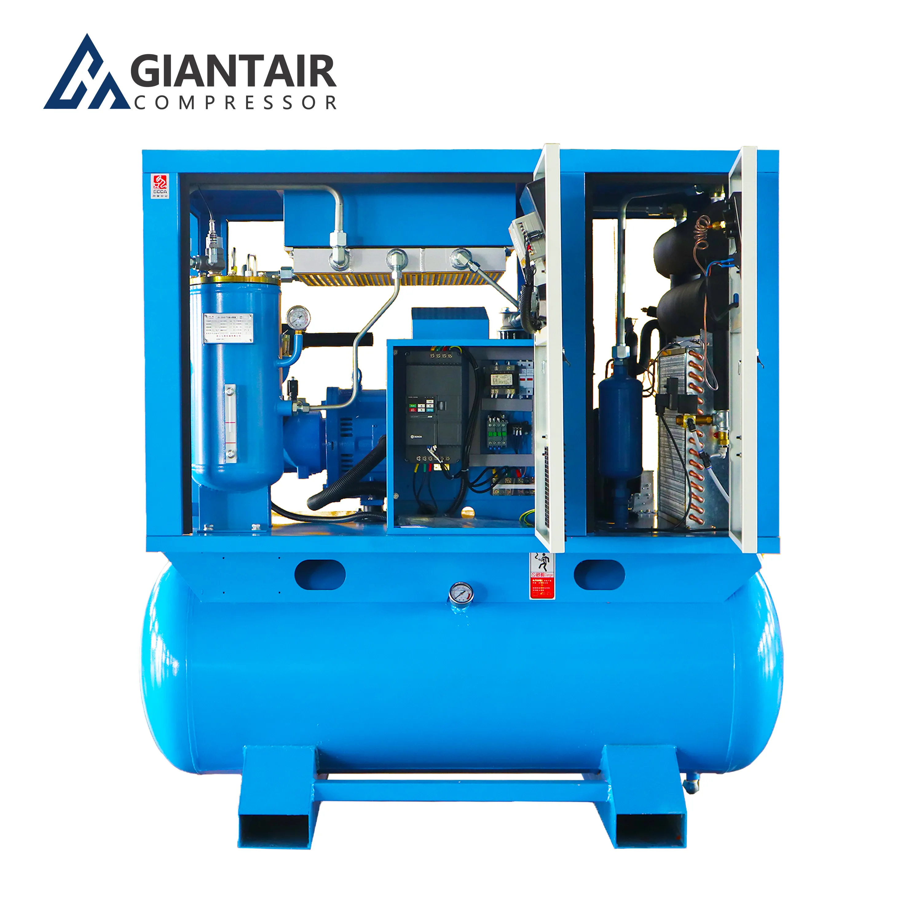 GiantAir 5.5kw-182kw เครื่องอัดอากาศแบบโรตารี่,เครื่องอัดอากาศแบบหมุนพร้อมเครื่องเป่าลมและถัง500ลิตร