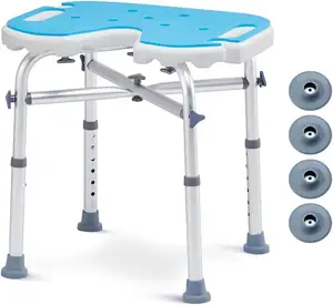 Büyük koltuk ile yastıklı duş sandalyesi 400lb, engelli, yaşlı ve yetişkin için ağır banyo taburesi ayarlanabilir banyo duş oturağı