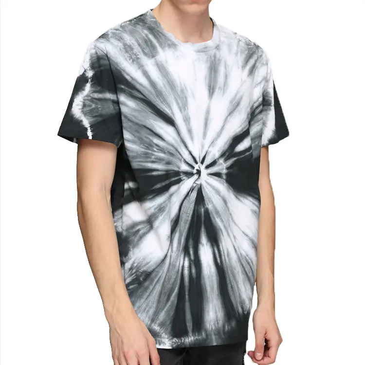 Custom Design 100% Cotone Girocollo Tie Dye T-Shirt