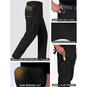 Pantalons de travail pour hommes sur mesure, pantalons cargo imperméables en ripstop avec 7 poches, pantalons de randonnée tactiques - Product Image 5