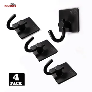 In Stock Adhesive Hooks Heavy Duty Wall Hooks Waterproof For Hanging Towels For Wall Hanging Kitchen Bathroom 4 Packs