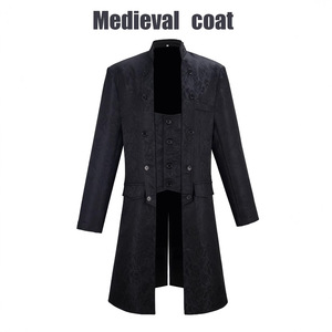 Veste <span class=keywords><strong>Steampunk</strong></span> Médiévale Renaissance pour <span class=keywords><strong>Homme</strong></span>, Costume de Pirate Viking, Smoking Gothique Formel - Product Image 5