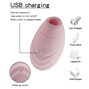 Pink Shell Shape USB Rechargeable Sucker <b>Vibrator</b> With 7 Modes For Adult Stimulation - Product Image 6