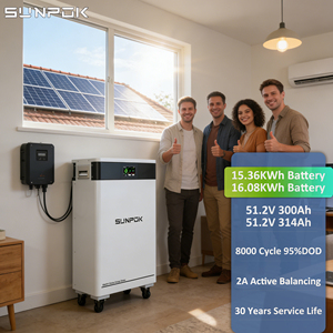 แบตเตอรี่โซลาร์ SUNPOK 8000 รอบการใช้งาน 51.2V 48V 280Ah 314Ah 15kw 16kwh แบตเตอรี่ลิเธียม ระบบกักเก็บพลังงานสำหรับบ้าน - Product Image 2