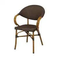 מכירה לוהטת Pe נצרים קש צרפתית ביסטרו מסעדה אלומיניום מסגרת עתיק כורסא קפה תא חיצוני קפה כיסא