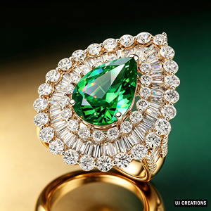 Bague de cocktail pour femme plaquée or 18 carats, sertie de rubis taille poire, bijou de luxe et de caractère - Product Image 4