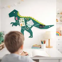 Tableau mural décoratif en feutre dinosaure, tableau mémo pour enfants, tableau d'affichage pour chambre d'enfant, cadeau pour enfants