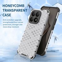 Coque de téléphone pour Xiaomi 15T Pro - Coque arrière résistante en TPU+PC transparente de luxe, design en nid d'abeille, prix d'usine