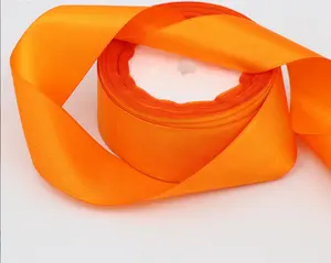 25 Yard 100% Polyester Satin Ribbon Cuộn Hoa Gói Quà Đồng Bằng Một Mặt Đôi Satin Có Dây Ribbon