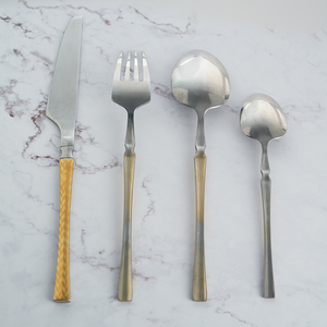 Ý tưởng mới thép không gỉ Flatware Set dùng một lần mạ Vàng xử lý bảng dao nĩa muỗng muỗng cà phê cho đám cưới và quà tặng - Product Image 3