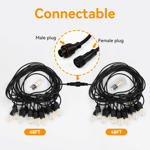 Enchufe suspendido colgante para exteriores, guirnalda de luces LED de hadas blancas cálidas, 10m, 10 + 1 bombillas, guirnalda de luces de Patio impermeable - Product Image 3