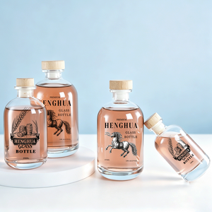 Bouteille en verre vide avec bouchon en bois pour <span class=keywords><strong>gin</strong></span>, rhum, whisky, spiritueux, vodka, brandy – formats 10cl, 25cl, 50cl, 100ml, 250ml, 375ml, 500ml - Product Image 3