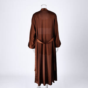 QINSI Sexy Suit Lounge <span class=keywords><strong>Nighty</strong></span> per donna indumenti da notte 3 pezzi di raso con Lingerie Shorts donna pigiama reggiseno tinta lunga vestaglia - Product Image 5