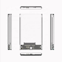 Casing eksternal plastik transparan, Hard Disk Drive 3.0 Tipe C 3.1 2.5 inci HDD portabel SATA USB 2.5 "Ukuran