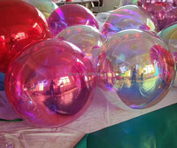 Boules miroir géantes en PVC irisé à double couche, argentées, ballons miroir, ballons gonflables colorés pour la décoration d'événements et de fêtes