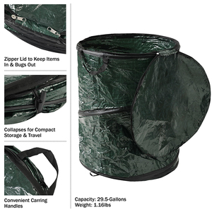 Bolsas de basura de jardín plegables resistentes reutilizables de polipropileno - Product Image 3