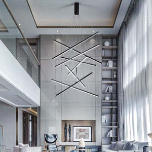 <b>Led</b> Linear Pendant <b>Light</b> Staircase living room Hanging <b>Modern</b> custom Chandelier for high <b>ceiling</b> hotel home - Product Image 2