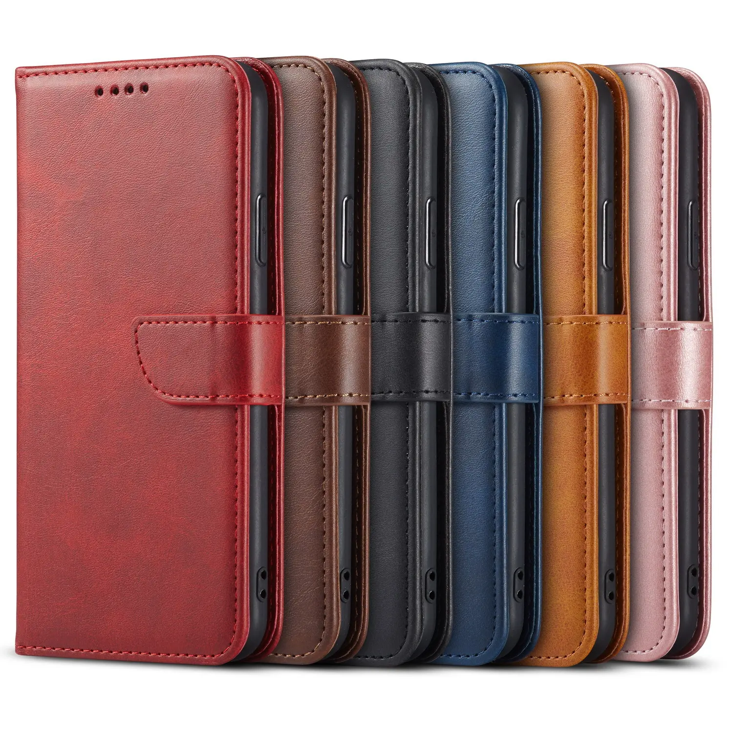 Luxury PU Leather TPU Card Holder Cover Flip Cover Mobile Phone Bags For Samsung S10 S20 S21 S8 S9 Note 10 20 Ultra Wallet Case