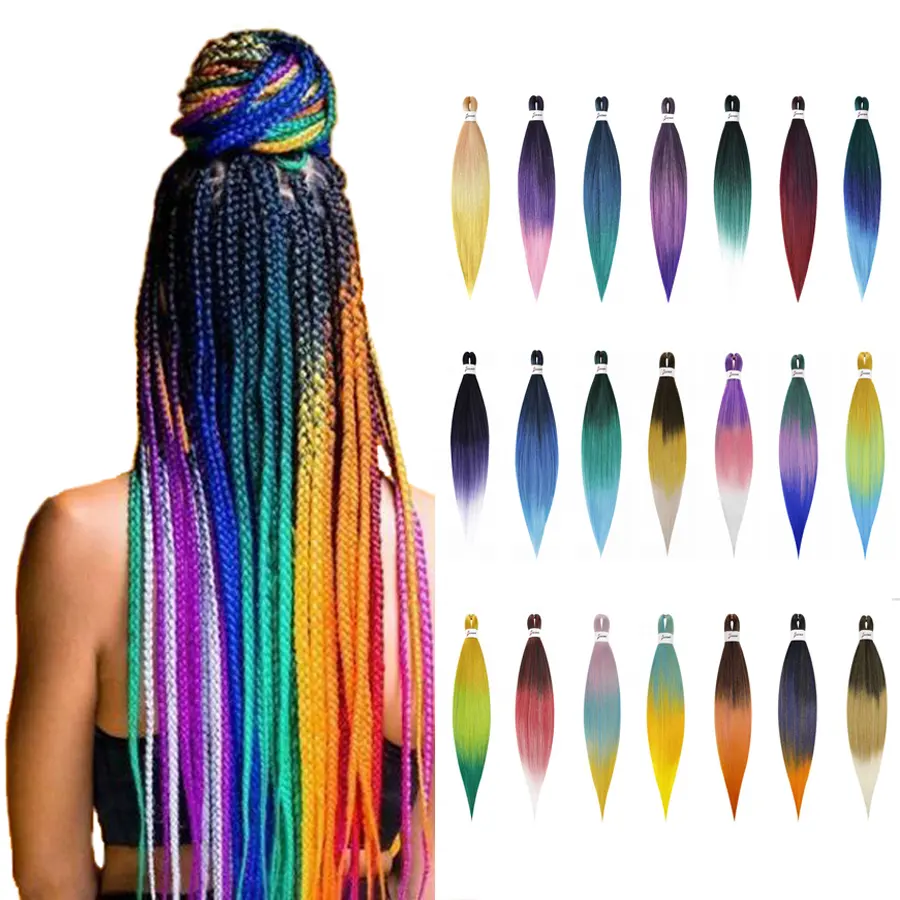 Wholesale Pre Stretched Crochet Braid Ombre Expression Braiding Jumbo Hair Synthetic For African braiding hair