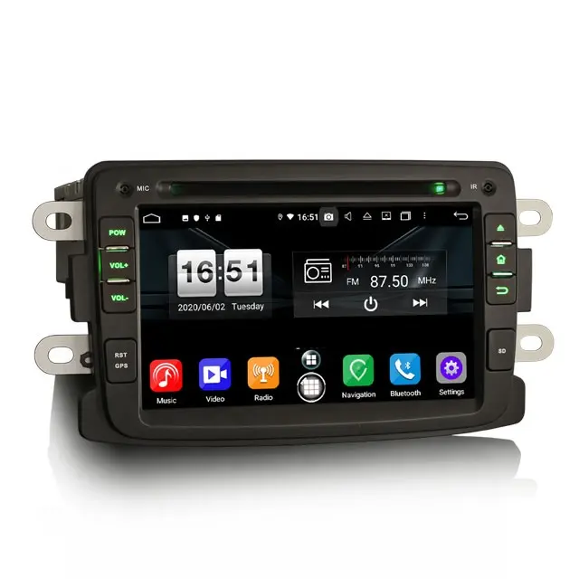 Rádio automotivo para renault dacia, rádio automotivo com android 10.0, px5 es8783d, erisin, dsp, wi-fi, dab, tpms