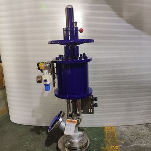 Válvula de descarga superior neumática de acero inoxidable, válvula de control de cierre de medios a alta temperatura para uso industrial - Product Image 1