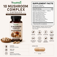 10 Capsules de Complexe de Champignons, Mélange de Champignons, Complément Alimentaire en Capsules, OEM ODM, Marque Privée, Produits Finis pour la Vente en Gros