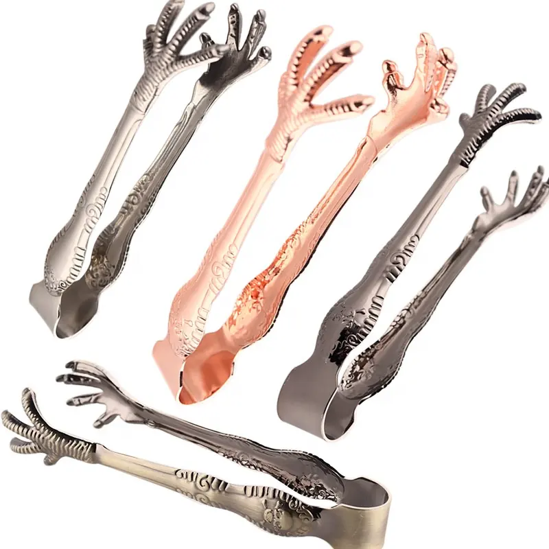 stainless steel ice tongs new design eagle claw ice clip bartender tool food tongs fruit sugar cube clip