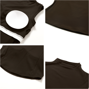 Tùy Chỉnh Cơ Sở Phong Cách Nylon Spandex Ngắn Tay Áo Phòng Tập Thể Dục Tập Thể Dục Của Phụ Nữ Rắn Màu Yoga Bộ - Product Image 6