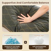 Oreiller long pour adultes avec housse matelassée à motif gourde en fil doré, doux, durable, pliable, réglable, en mousse à mémoire de forme déchiquetée
