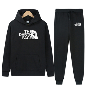Ensemble survêtement sportif d'hiver surdimensionné personnalisé en polyester 100% imprimé par transfert thermique, pantalon de survêtement et sweat-shirt pour homme - Product Image 1