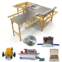 Scie à panneaux coulissante motorisée horizontale multifonctionnelle portable pour la fabrication d'armoires et la menuiserie