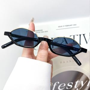 Lunettes de soleil ovales demi-cerclées œil de chat colorées vintage 2025 pour hommes et femmes avec logo personnalisé et protection UV400 - Product Image 2
